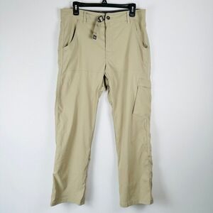PRANA Zion Khaki Nylon Stretch Roll Up Hiking Pants Mens M Outdoor Travel Sporty
